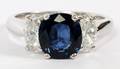 198CT SAPPHIRE  DIAMOND LADYS RING GIA