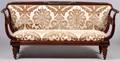 BOULLE SETTEE  MAHOGANY W BRASS STRING INLAY
