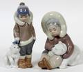 LLADRO PORCELAIN FIGURES OF ESKIMO CHILDREN