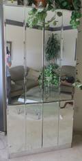 MODERN MIRRORED ENTERTAINMENT CENTERARMOIRE
