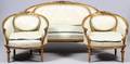 LOUIS XVI STYLE GILT WOOD PARLOR SET 3 PIECES