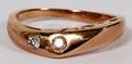 LADYS 14KT ROSE GOLD  DIAMOND RING BAND SIZE 625