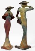 ZARO POTTERY FIGURES OF LADIES 1996 TWO  18 14