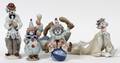 LLADRO PORCELAIN CLOWN FIGURES FOUR