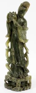 CHINESE SOAPSTONE FIGURE OF GUAN YIN