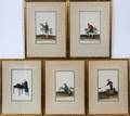 CHINESE SILK FIGURE PAINTINGS SET OF FIVE