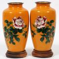 JAPANESE ENAMELED VASES PAIR