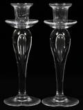 ST LOUIS CRYSTAL TEAR DROP CANDLESTICKS PAIR