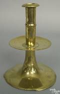 English brass trumpet candlestick ca 1650