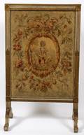 FRENCH TAPESTRY FIRE SCREEN EARLY 20TH C