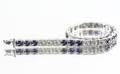18k White Gold Diamond  Sapphire Bracelet