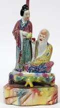 CHINESE PORCELAIN FIGURAL TABLE LAMP C 1940S