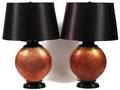 MODERN GLASS TABLE LAMPS PAIR