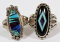 NAVAJO STERLING RINGS TURQUOISE INLAY 2