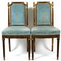 FRENCH LOUIS XVI STYLE GILT WOOD SIDE CHAIRS PAIR