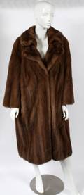LAZARES LADIES BROWN SHADOW MINK COAT