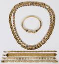 10KT GOLD NECKLACE AND BRACELETS 7 PIECES