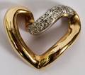 YELLOW GOLD  DIAMOND FLOATING HEART PENDANT