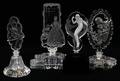 ART AND CUT GLASS SCENT BOTTLES C1930 4 PCS