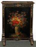 DECORATED WOOD FIRE SCREEN C 1940
