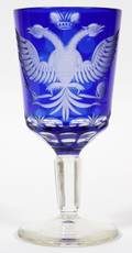RUSSIAN COBALTCUTTOCLEAR GOBLET