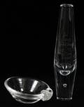 STEUBEN GLASS TEARDROP VASE  ASHTRAY