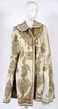 GOLD BRAID EMBROIDERED WOOL CAPE C 1900
