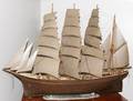 FOUR MASTED WOOD SHIP MODEL 19TH C