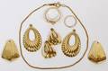 14KT YELLOW GOLD EARRINGS THREE PAIRS