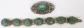 STERLING  TURQUOISE BROOCH  BRACELET SET