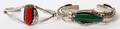 AMERICAN INDIAN SILVER CORAL  MALACHITE BRACELETS