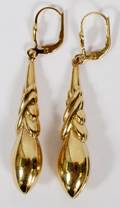 ITALIAN 18KT YELLOW GOLD PENDANT EARRINGS PAIR