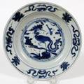CHINESE BLUE  WHITE PORCELAIN PLATE C 1750