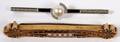 WHITE  YELLOW GOLD TIE BARS ONE W 7 12 MM PEARL