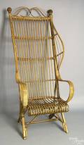 Highback wicker armchair