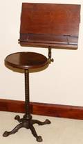 MAHOGANY AND CAST IRON MUSIC STAND
