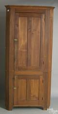 Pennsylvania poplar onepiece corner cupboard