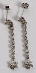2CT DIAMOND LADYS DANGLE EARRINGS PAIR