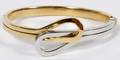 ITALIAN 14KT YELLOW  WHITE GOLD HINGED BRACELET