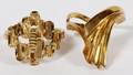 14KT YELLOW GOLD MODERN RINGS TWO SIZE 6