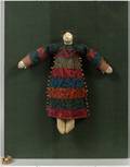FOLK CLOTH  COMPOSITION DOLL W BEADS MODERN