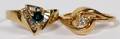 14KT YELLOW GOLD  DIAMONDS RINGS TWO