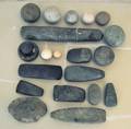 NATIVE AMERICAN CARVED STONE TOOLS  BALLS C19TH