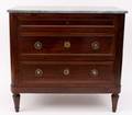 Empire Style Marble Top Three Drawer Commode