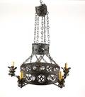 Spanish Revival Style 5 Light Iron Chandelier