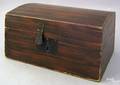 Maine or New Hampshire painted basswood lock box 19th c