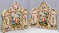 ITALIAN POTTERY MINIATURE SCREENS PAIR