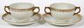 D  C LIMOGES PORCELAIN BOUILLON CUPS W SAUCERS