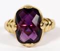 ITALY 14KT YELLOW GOLD  AMETHYST RING