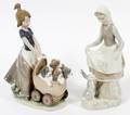 LLADRO GIRLS W PUPPIES  RABBIT